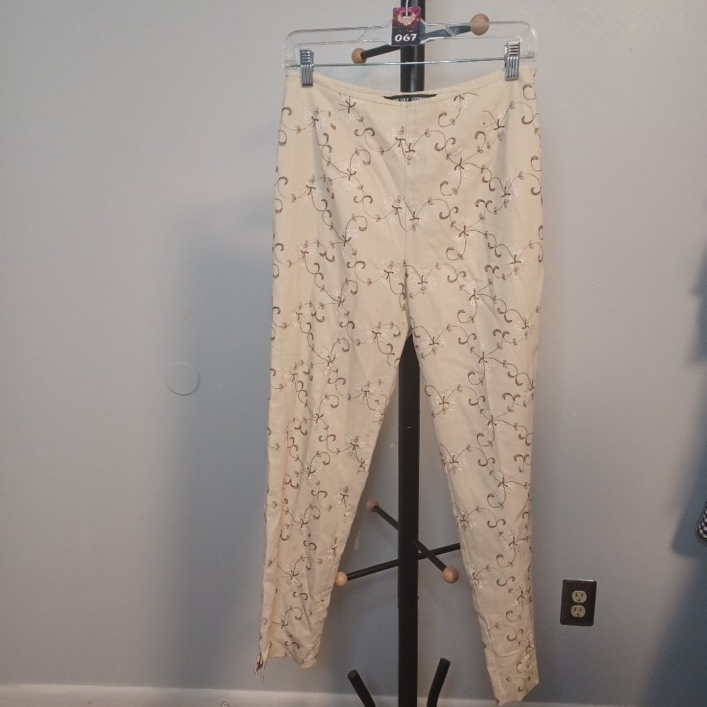 Nicole Studio Linen Blend Ankle Pants Size 6